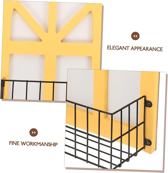 PRETYZOOM Wall Mounted Retro Storage Basket Single Placement Rack for Home Decoration Multi Purpose Organizer Shelf for Bathroom Living Room and Bedroom Easy Installation