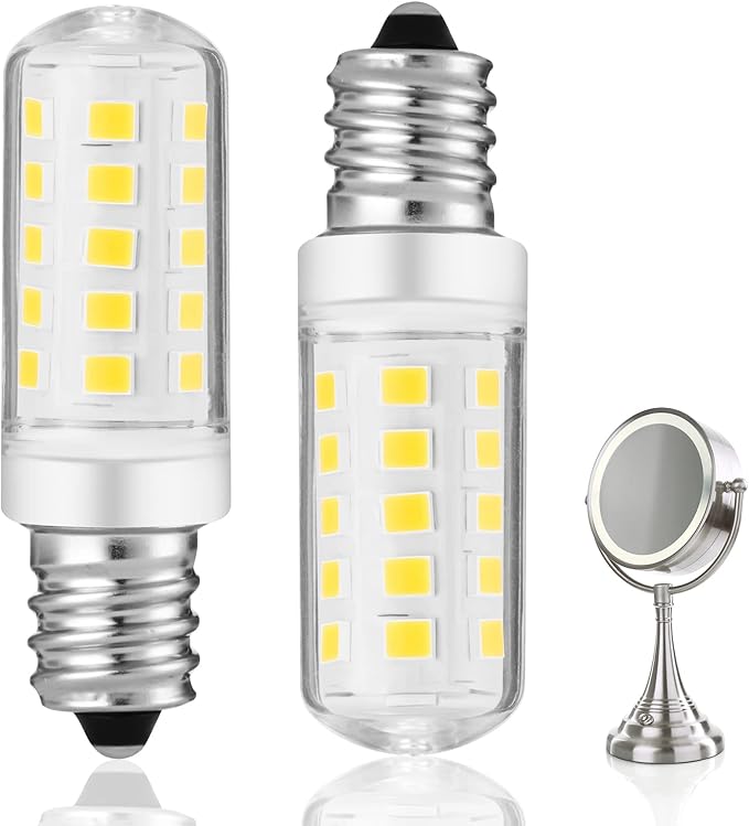 Double-Sided Mirror LED Bulb Dimmable for Conair illuminations Makeup Mirror Double Sided Illuminated Mirror Fits Jerdon Makeup Mirror Replaces, 2PCS (Warm White)