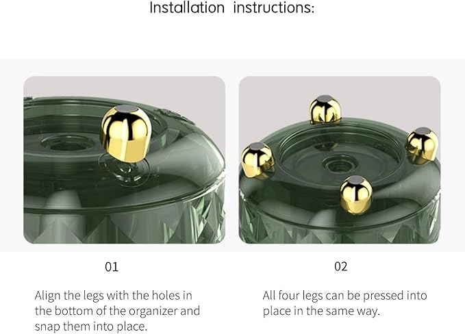 360° Rotating Makeup Organizer, Spinning Cosmetic Storage Tower with 5 Shelves, for Desktop Vanity Organizer, Bathroom and Stationery (Dark Green)