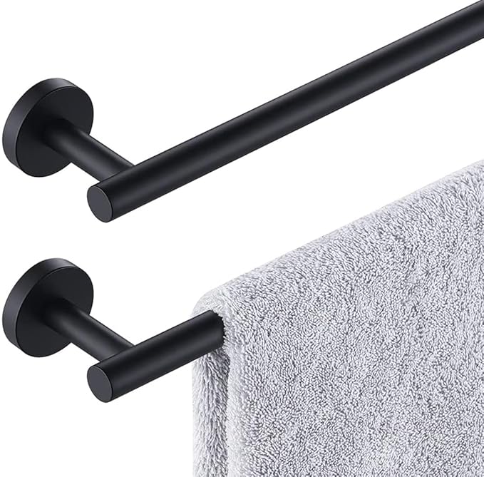 33 Inch Towel Bar 2 Pack for Bathroom 9/12/16/24/28/33 Inch Kitchen Hand Towel Holder Matted Black Stainless Steel 304 RUSTPROOF Wall Mount Towel Rod 2 of Pack (2, Matted Black, 33 Inch)