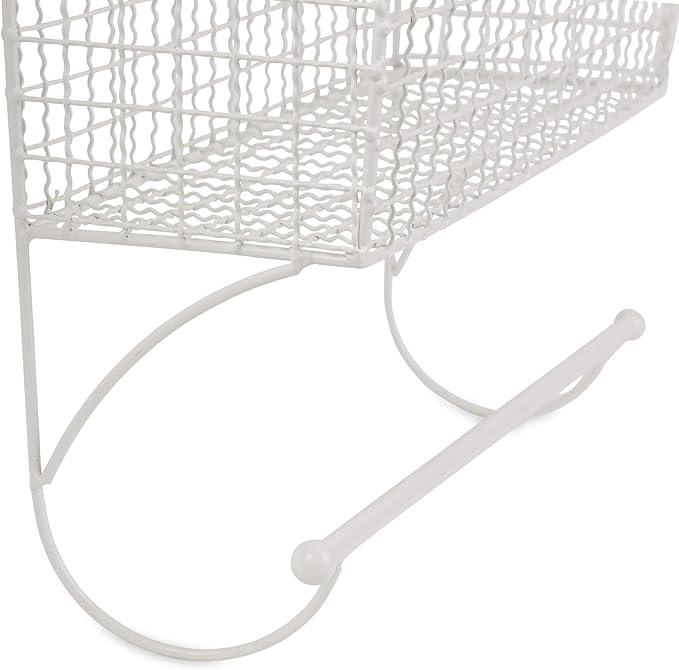 DII Rustic Farmhouse Bathroom Décor, Metal Storage, Large Towel Bar, Antique White