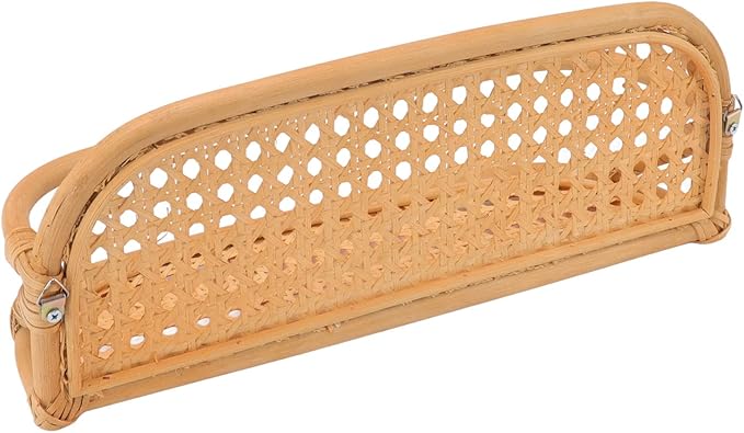 Rattan Wall Shelf, Handcrafted Rattan Hanging Storage Shelf with Sturdy Durable Design, for Bathroom Kitchen Living Room