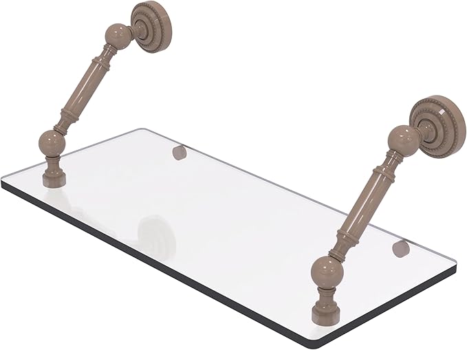 Allied Brass DT-1-18-SHB Dottingham Collection 18 Inch Floating Glass Shelf, Shaded Beige