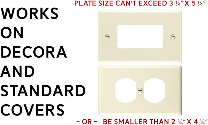 BeraTek Industries Power Perch Single Wall Outlet Shelf | Home Wall Shelf Organizer for Bathroom, Kitchen, Bedrooms, Dorm Rooms (Almond, Horizontal Outlet 2 Pack)