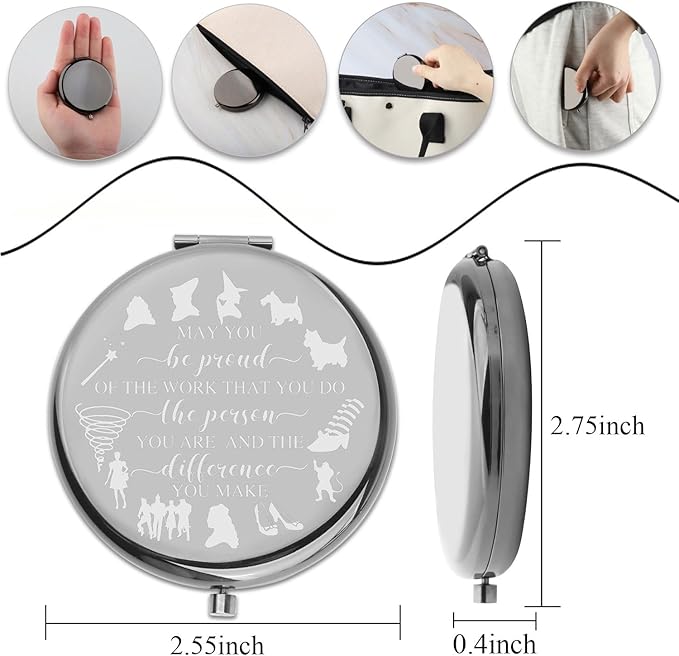 PLITI Wizard Movie Inspired Gift Fairy Tales Lover Gift May You Be Proud of The Work That You Do Compact Mirror for Wizard Movie Fans (Be Proud WOZ CMbl)