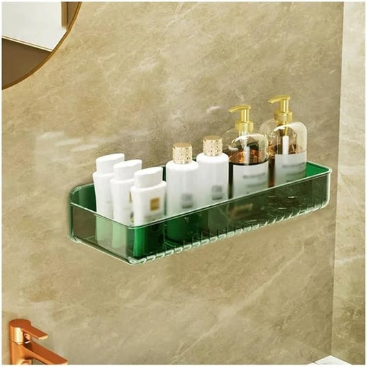 Bathroom Shelves Storage Rack for Household Bathroom Storage Rack Single Layer Plastic Wall Storage Rack Storage Rack for Cosmetics Toiletries and Supplies That Do Not Need to Be Perforated on the Wal