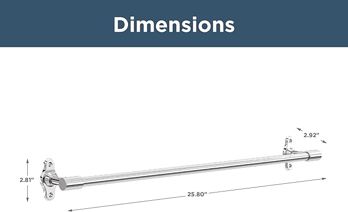 Franklin Brass Calloway (1-Pack) 18'' Towel Rack w/ 6" Extender for Bathroom Polished Chrome Towel Bar for Bathroom Wall Mounted Towel Holder Rod CLWY26-PC