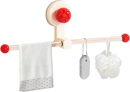 12.2" Suction Cup Wall Organizer – Rotating Hook Rack for Headbands, Towels, Hair Accessories & More, No Drilling Required