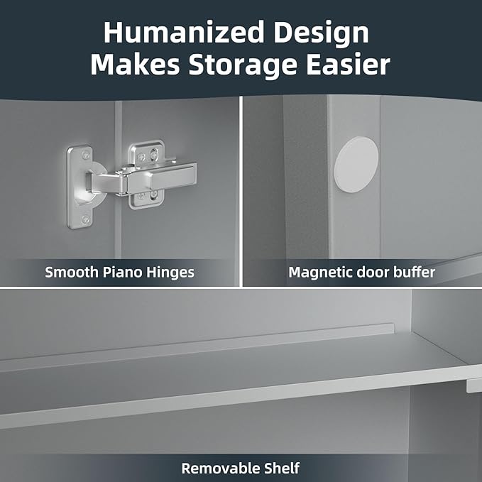 Medicine Cabinet 20 x 28 Inch, Silver Bathroom Medicine Cabinet with Mirror,Metal Beveled Mirror, Adjustable Shelves, Recessed or Wall Mount, Sturdy & Solid, Bathroom Mirror with Storage