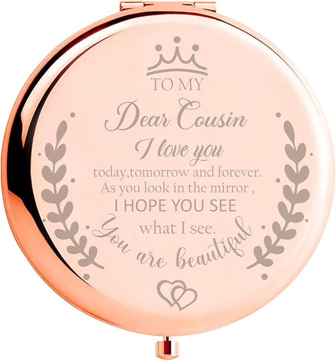 Cousin Gifts for Women, Cousin Gifts, Compact Mirror Gifts for Cousins Sister Birthday Gift for Best Cousin Makeup Mirror