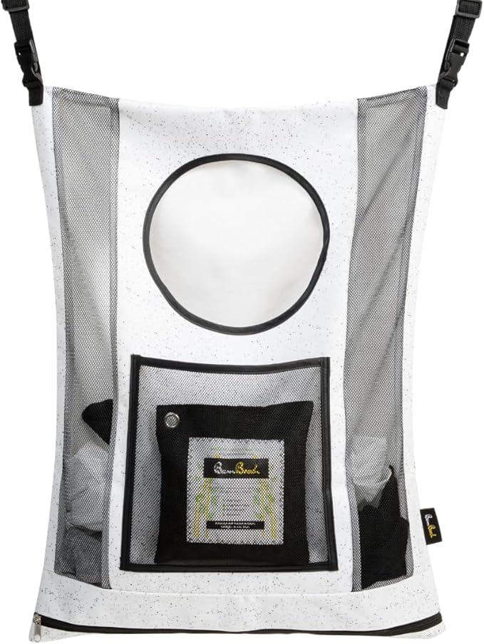 AIR PURIFYING & ODOR ELIMINATING Small Hamper for Specialty Loads - Hanging Laundry Hamper Bag - Nursery Hamper & Potty Training Kids Hamper - Hanging Hamper - Over the Door Laundry Hamper