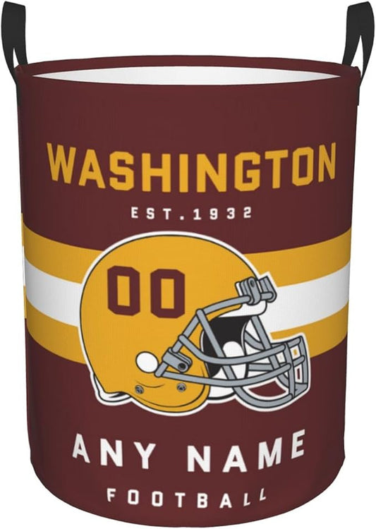 Custom Laundry Hamper - Personalized Football Style Laundry Basket - Customized Name and Number - Dirty Clothes Hamper Waterproof Large Capacity Hamper for Bedroom Bathroom Living Room