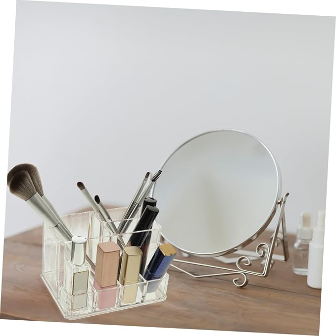1pc Cosmetic Storage Box Vanity Brush Holder Plastic Storage Shelf Makeup Cosmetic Organizer Acrylic Cosmetic Organizer Acrylic Brush Holder Cosmetic Rack Desktop Student
