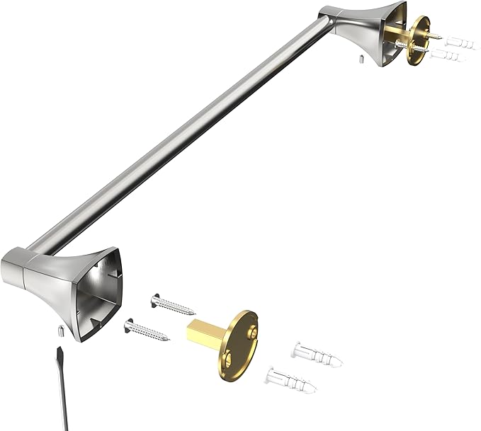 24 Inch Brushed Nickel Towel Bar Towel Rack for Bathroom Kitchen Hand Towel Holder Dish Cloths Hanger SUS304 Stainless Steel Rustproof Wall Mount