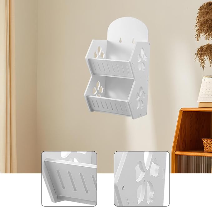 Wall Mounted Bathroom Shelf Makeup Container Storage Bin Kitchen Spice Shelf for Bedroom , double layer