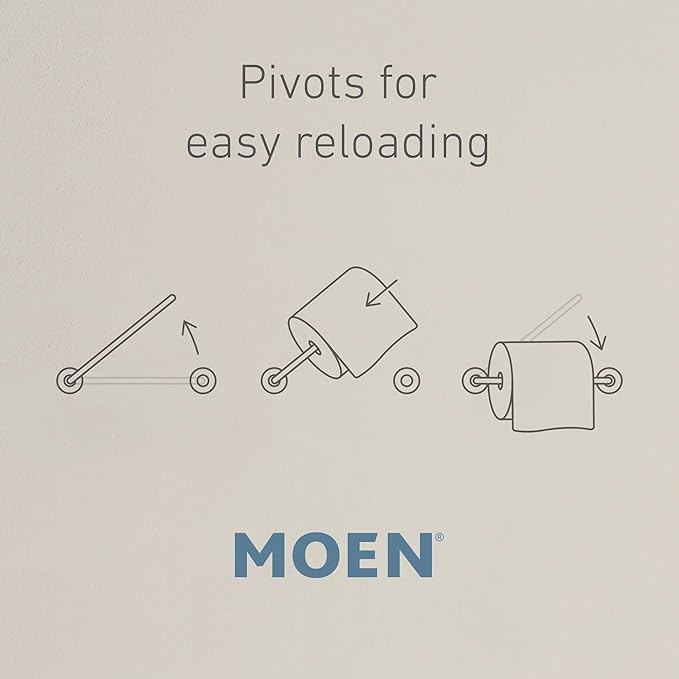 Moen YB5108ORB Voss Collection Double Post Pivoting Toilet Paper Holder, Oil-Rubbed Bronze