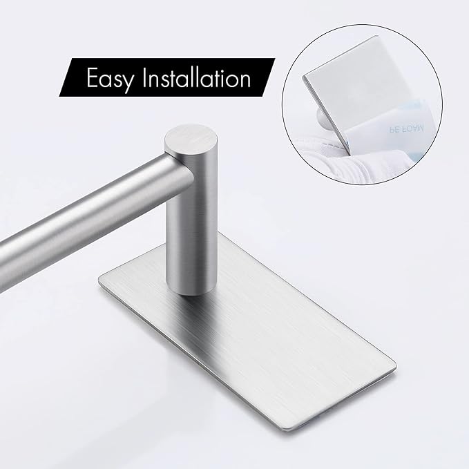 KES 12-Inch Self Adhesive Single Towel Bar Towel Hanger Wall Mount No Drill Bathroom Lavatory SUS304 Stainless Steel Brushed Finish, A7000S30-2