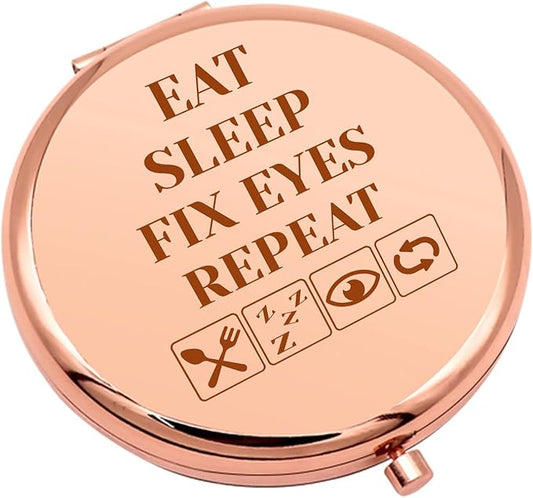 Optometrist Graduation Gift for Women Compact Makeup Mirror Eye Doctor Vision Gift Funny Optometry Appreciation Gifts Doctor Vision Gifts Thank You Presents Folding Makeup Mirror Birthday Retirement