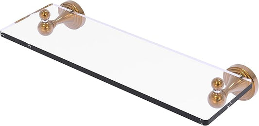 Allied Brass SG-1-16-BBR Sag Harbor Collection 16 Inch Glass Vanity Shelf with Beveled Edges, Brushed Bronze
