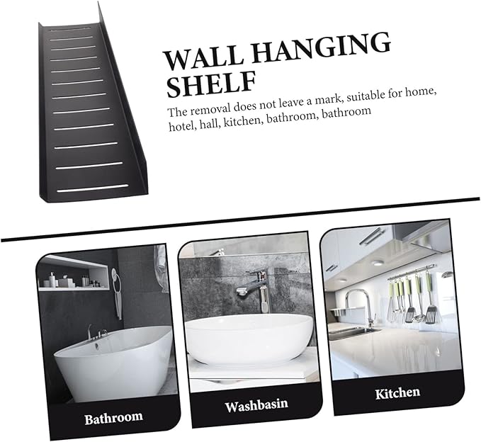 Cabilock Backdrop Wall Shelf Home Wall-Mounted Rack Sturdy Storage Shelves for Bathroom