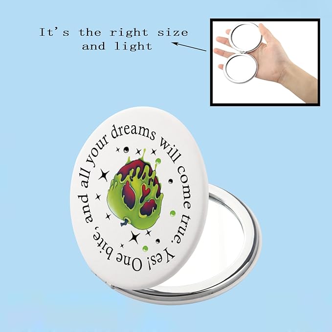 BEKECH Villains Poison Compact Mirror Snow W Poison Makeup Mirror Evil Witch Cosplay Mirror Gift