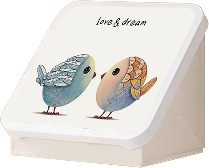 Bathroom Mural Clothes Folding Storage Box Waterproof Hanging Storage No-Punch Wall Mounted Bathroom Shelves over Toilet Mural space Saving,for Bathroom Storage&Home Decoration (Love Birds)
