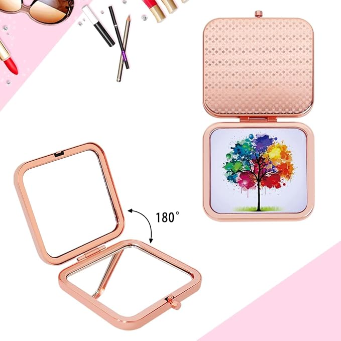 Compact Vanity Mirror for Men Women, Travel Makeup Mirror for Handbag Pocket Wallet, Portable Double-Sided Magnifying Cosmetic Mirror for Daily, Work, Business