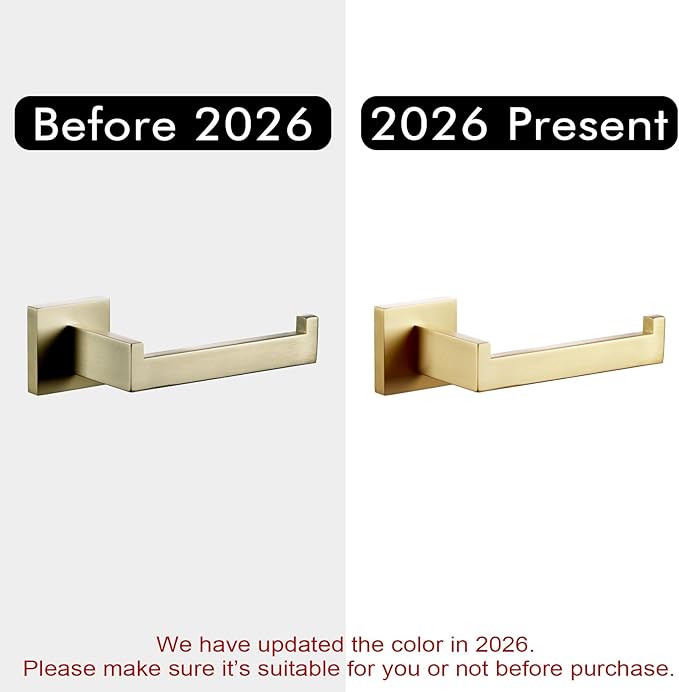 KOKOSIRI Gold Toilet Paper Holder Toilet Roll Holder for Bathroom Kitchen Washroom T-304 Stainless Steel Wall Mounted, Gold Finish, B2003BG