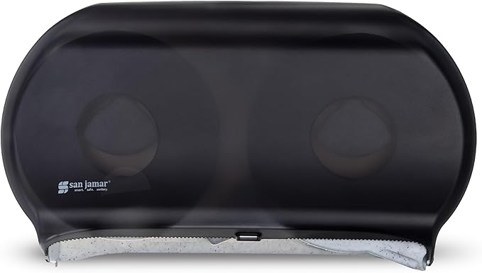 San Jamar - SJMR4000TBK R4000TBK Twin 9" Jumbo Tissue Dispenser, Black Pearl, 12" x 19" x 5.3"