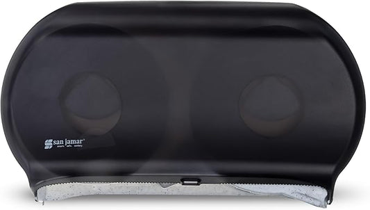 San Jamar - SJMR4000TBK R4000TBK Twin 9" Jumbo Tissue Dispenser, Black Pearl, 12" x 19" x 5.3"