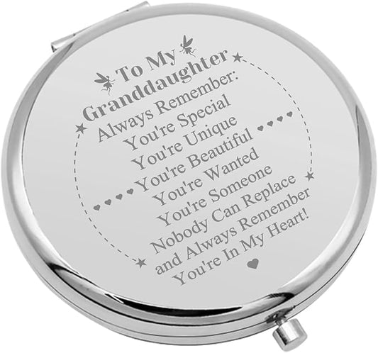 Granddaughter Gifts from Grandma Travel Makeup Mirror Granddaughter Graduation Gifts Inspirational Gift Rose Gold Compact Makeup Mirror Granddaughter Gifts from Grandparents Christmas Birthday Gifts