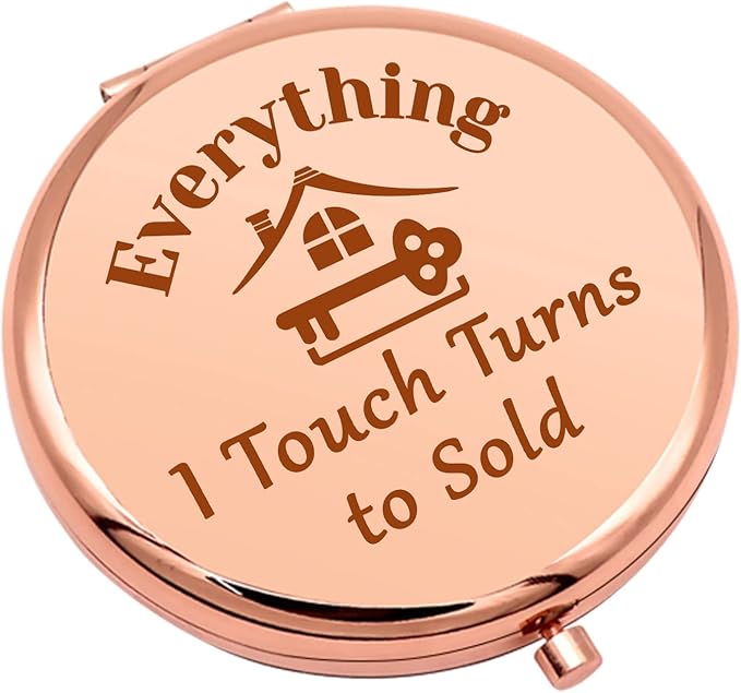 Realtor Gifts for Women Real Estate Agent Gift Compact Makeup Mirror Thank You Gift for Realtor Closing Gifts for Realtors Appreciation Presents Folding Makeup Mirror Birthday Ideas