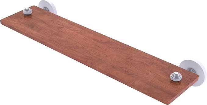 Allied Brass SB-1-22-IRW-WHM South Beach Collection 22 Inch Solid IPE Ironwood Shelf, Matte White