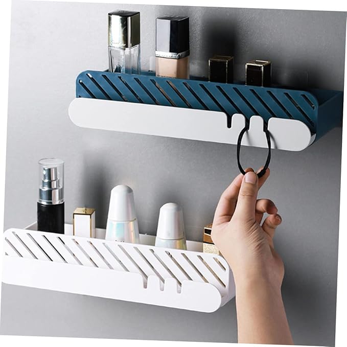 OSALADI Bathroom Wall Organizer Adhesive Bathroom Shelf Plastic Material Fine Workmanship