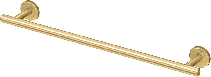 Gatco 4231 Latitude II 18-Inch Towel Bar, Wall Mounted Bathroom Towel Holder, Brushed Brass, Total Length 20.63"