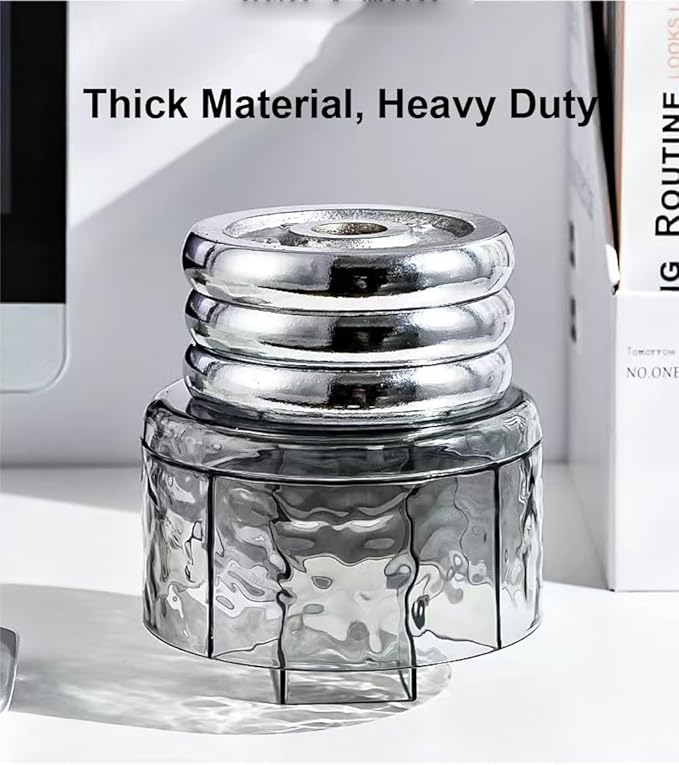 Multifunction Cosmetic Organizer, Rotating Makeup Brush Holder with Multi-Compartment Design, Countertop Organizer for Vanity, Bathroom Counter, Pantry, Cabinet (Transparent Ripple)