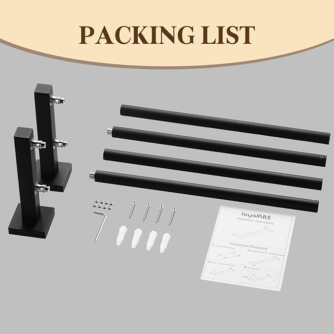 Double Black Towel Bar, 24 Inch Double Towel Racks for Bathroom, Wall Mounted Bathroom Towel Holder Stainless Steel Towel Rod Towel Rail Hanger for Wall,Matte Black