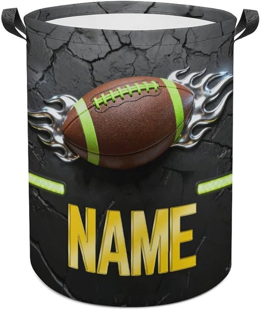 Personalized Rugby Laundry Hamper Custom Name Funny Dirty Clothes Laundry Basket Portable Storage Basket For Home Bathroom Family Football Lovers Xmas Birthday (style 8)