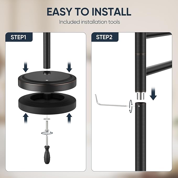 16 Inch Oil Rubbed Bronze Stand Towel Bar FreeStanding Stainless Steel Hand Towel Holder for Bath, Towel Rack Towel Ring Hardware Accessories for Bathroom Kitchen Vanity Countertop
