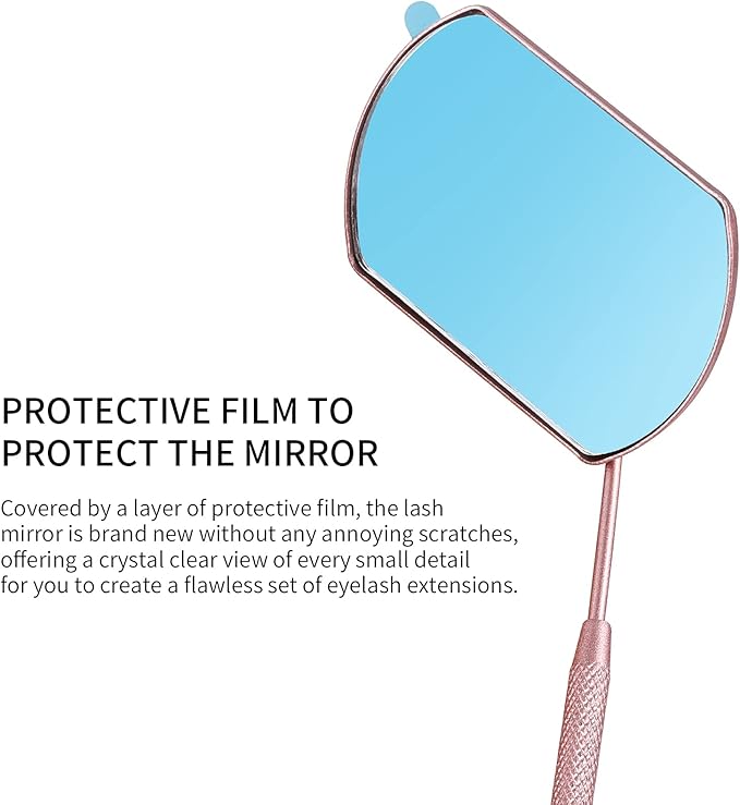 Lash Mirror for Eyelash Extensions, Detachable Stainless Steel Large Eyelash Mirror, Pink