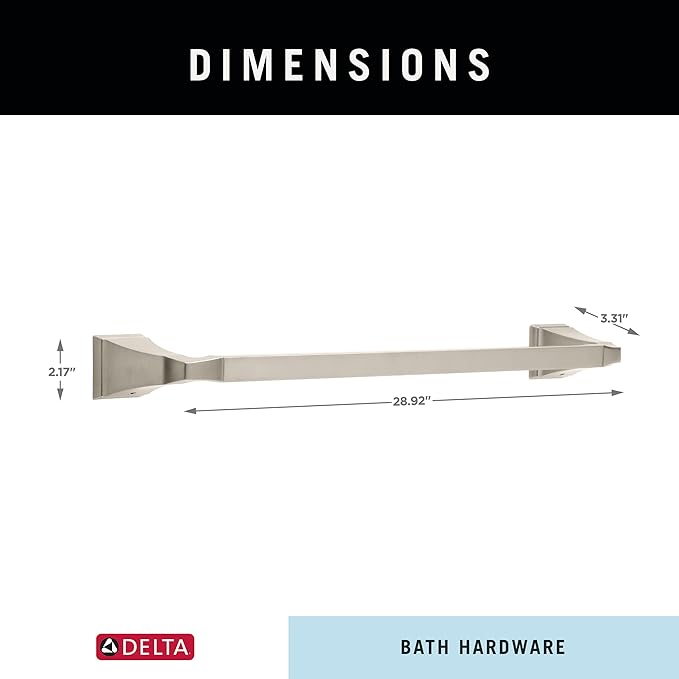 DELTA FAUCET 75118-SS Dryden Wall Mounted 18 in. Towel Bar in Brilliance Stainless Steel