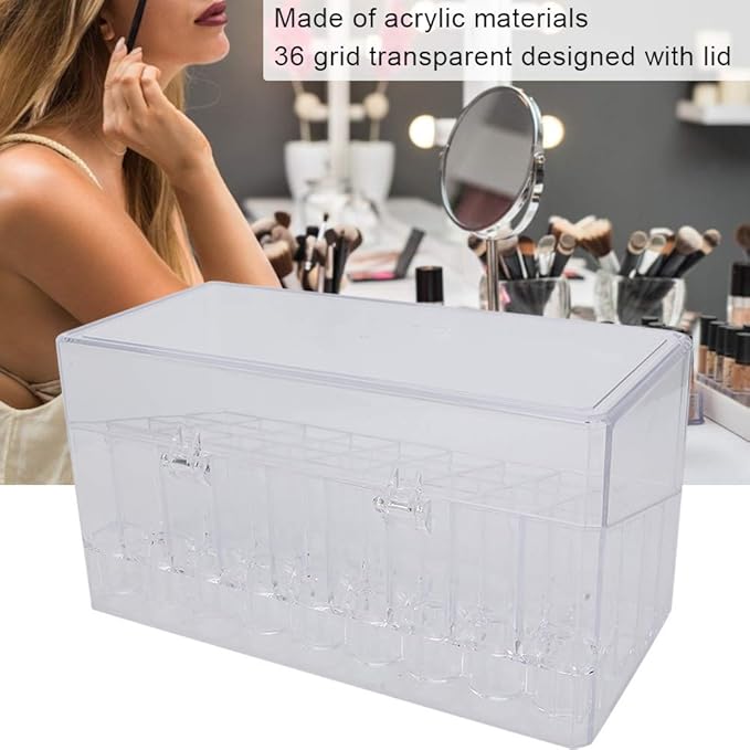Dioche 36 Grid Dust Proof Lipstick Storage Organizer Rack, Made of Acrylic Material, Neat and Tidy for Lipstick Cosmetics Earrings, Dioche8c4oazgv2t
