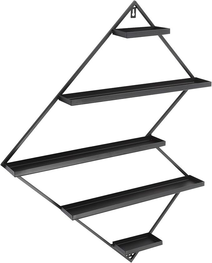 3PCS Nail Polish Storage Racks, 5-Tier Wall-Mounted Metal Cosmetic Display Case Makeup Organizer Wall Shelf for Home Spa Nail Salon Perfume Lipstick (Black)