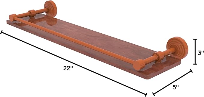 Allied Brass WP-1-22-GAL-IRW-ASP Waverly Place Collection 22 Inch Solid IPE Ironwood Shelf with Gallery Rail, Autumn Sparkle