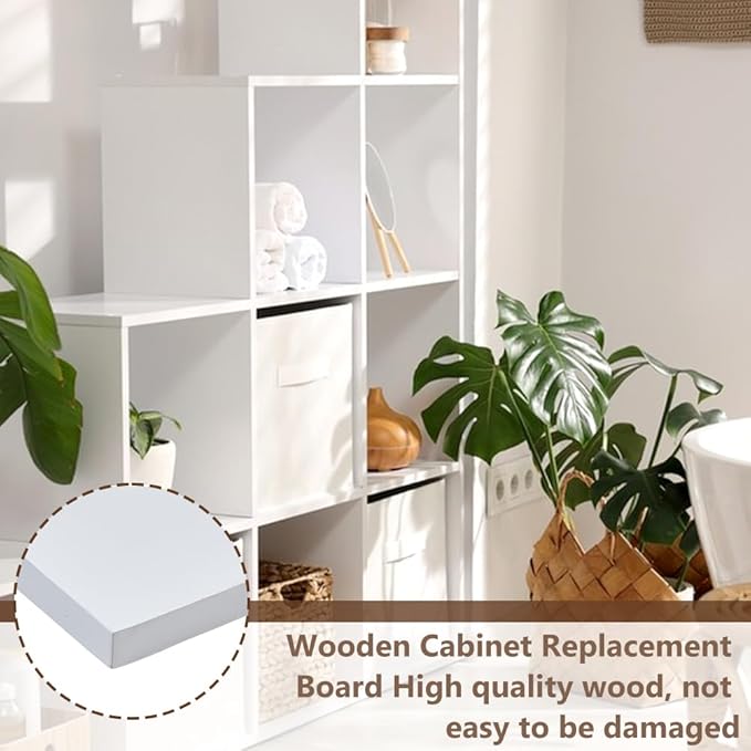 DICOSMETIC 2Pcs Med Cabinet Replacement Shelves Rectangle Wall Shelf Board 3x13.5Inch Small Wooden Cabinet Shelves for Living Room Bathroom Kitchen Wall Mounted Cabinets