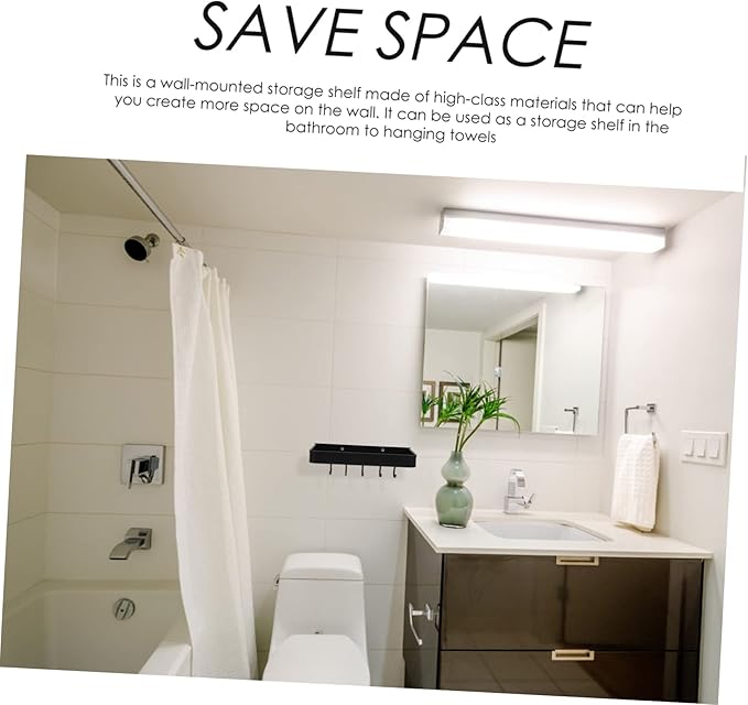 PRETYZOOM Wall-mounted Storage Rack Floating Shelf for Bathroom Kitchen Must Haves Strong Bearing Capacity
