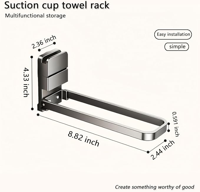 Drill Free Powerful Vacuum Suction Cup Towel Ring Shower Washcloth Hand Towel Square Holder