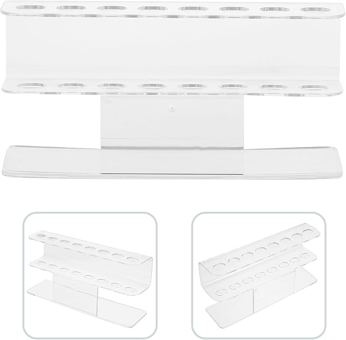 balacoo Acrylic Tweezer Stand 8-Hole Clear Organizer Holder for Manicure Tools Makeup Brushes Nail Art Tools Facial Tweezers Display