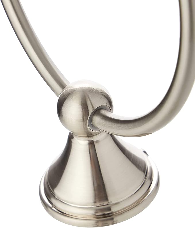 Amazon Basics Round Modern Towel Ring, 6.3-inch Diameter, Satin Nickel