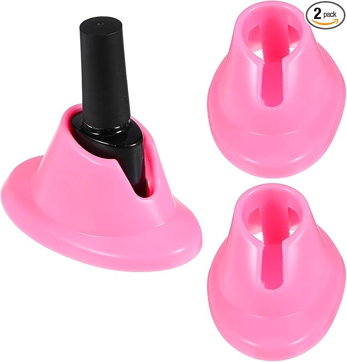 2 Pieces Soft Rubber Nail Polish Bottle Holder Spill-proof Storage Rack Display Stand Durable for Nail Salon Foot and Hand Care Display Art Tools (Pink)